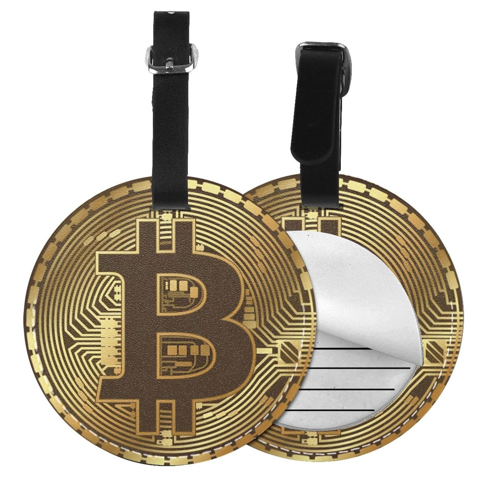 JJHDF Luggage Tag Bitcoin BTC Crypto Currency Luggage Tags for Suitcases,  PU Leather Baggage Tags Identifiers for Travel, Name Id Label Tags for  Baggage Bag Women Men : Amazon.ae: Fashion