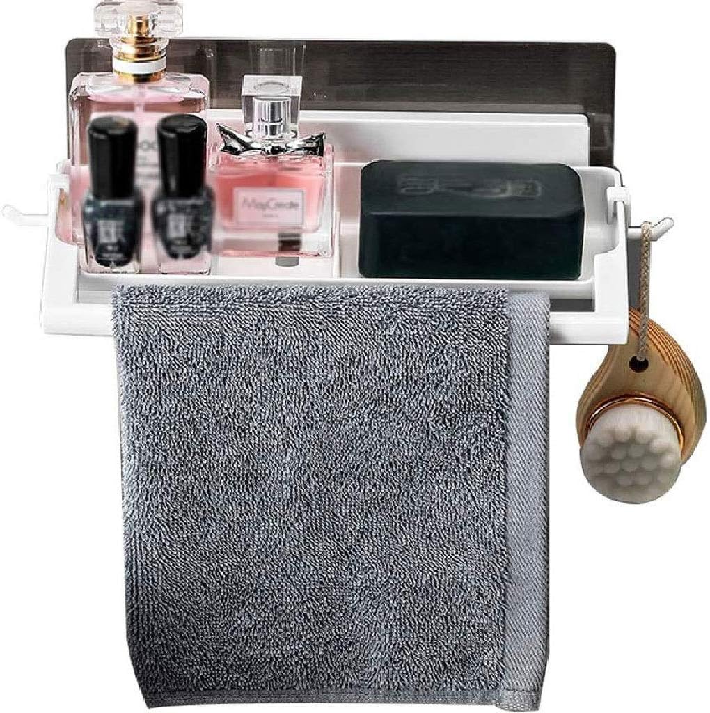 Towel Rack-owel Toothbrush Toothpaste Perfume Comb Blow Dryer Holder Organizer Storage Hanging Shelf Rack Stand,Bathroom Organizer with Towel Holder