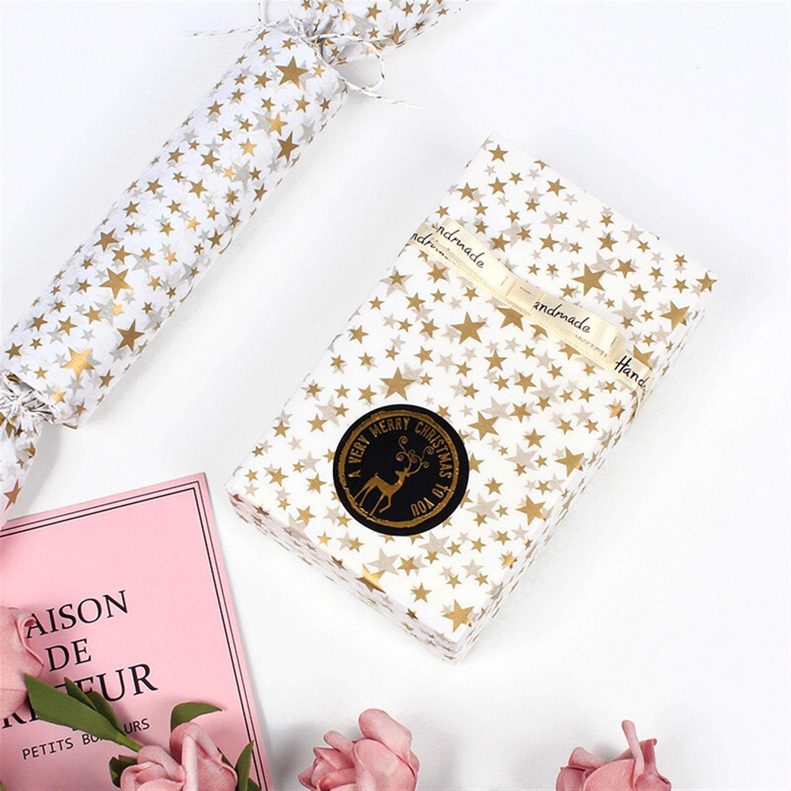 Geschenkpapier Papier 20 stücke Kreative Goldene Streifen Linie Verpackungspapier Geeignet für alle Gelegenheiten Geschenkpapier Set (Color : 4)