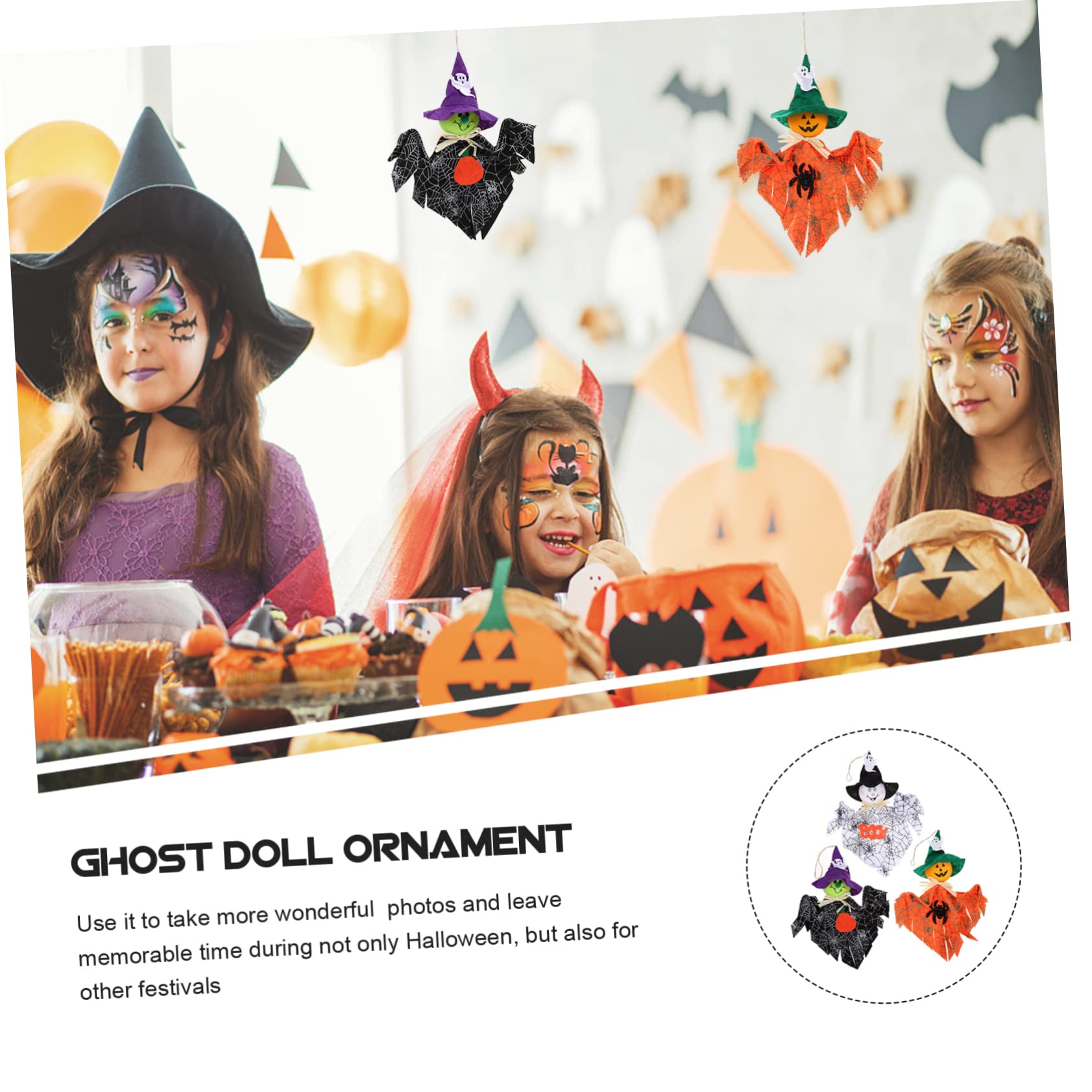 Yardwe Lot De 4 Décorations De Goules À Suspendre pour Halloween Accessoires Légers Ornements Festifs À Suspendre 3 Pièces X 4
