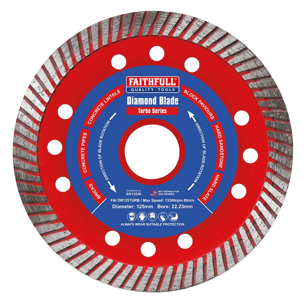 Faithfull Gpt12522 Turbo Cut Diamond Blade 125 X 22mm Faidb125Turb from B&Q
