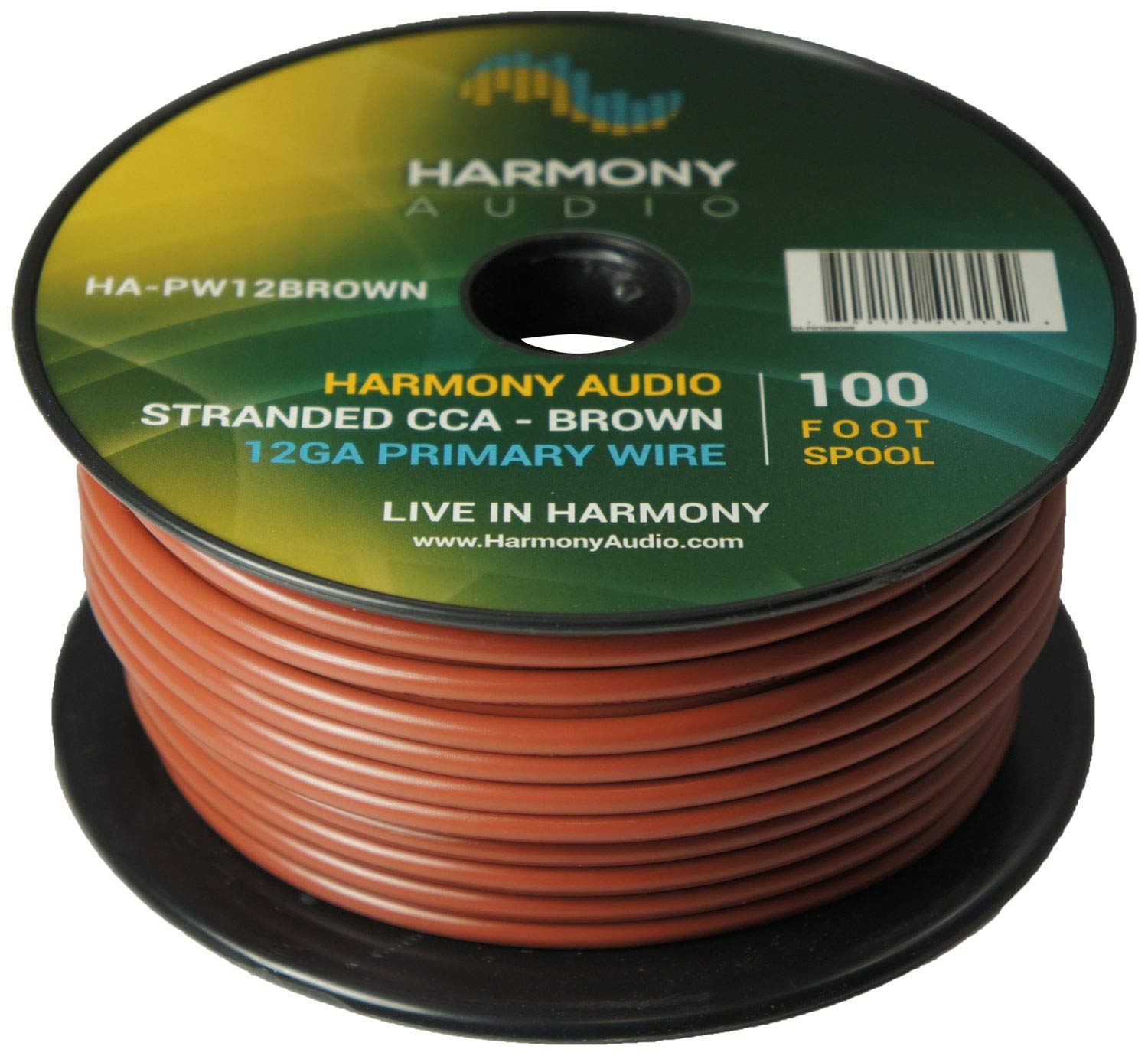 Harmony Audio Primary Single Conductor 12 Gauge Power or Ground Wire - 8 Rolls - 800 Feet - 8 Color Mix for Car Audio/Trailer/Model Train/Remote