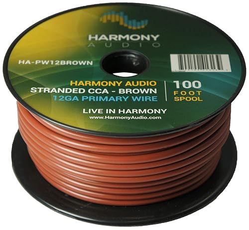 Miniatura 21 de Harmony Audio HA-PW12YELLOW Cable de alimentación o tierra de un solo conductor calibre 12 amarillo de 100 pies para audio de coche/remolque