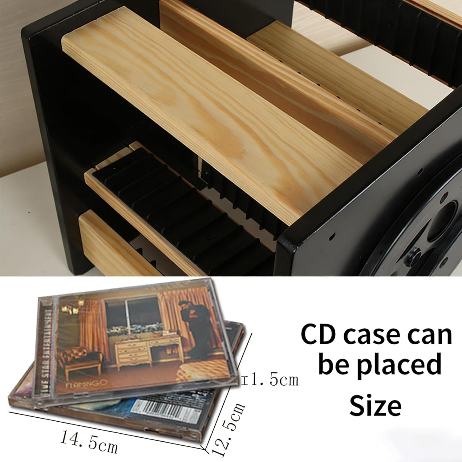 Organizer per CD – Torre rotante per 45 CD standard, design girevole a 360°, facile da montare, ideale per musica da collezione e sale teatrali