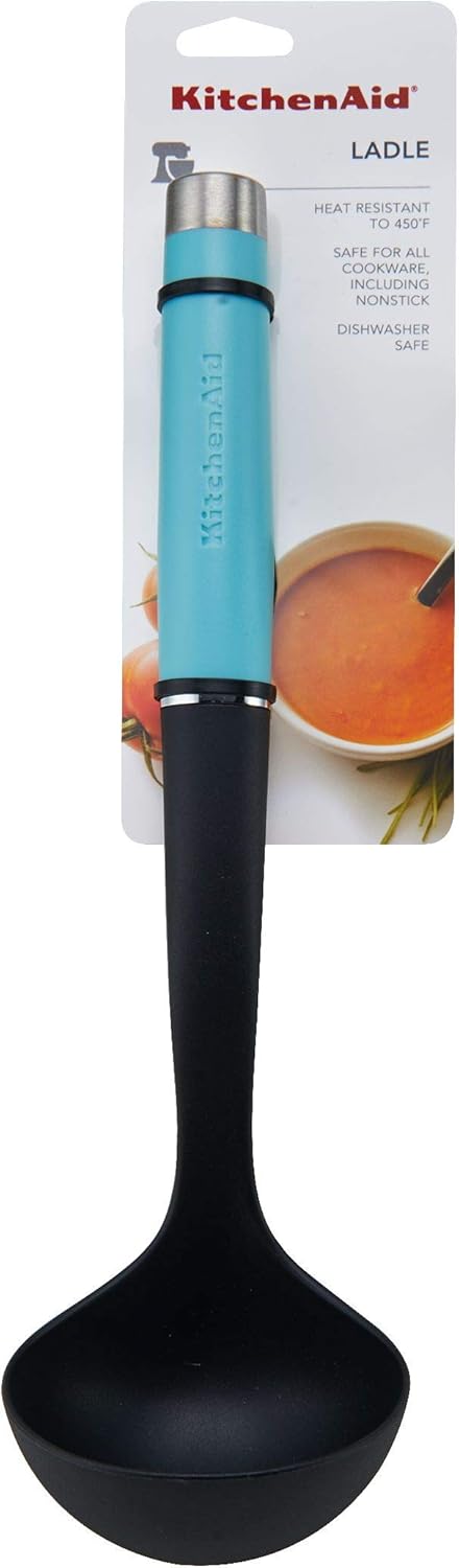 KitchenAid Gourmet Nylon Ladle, One Size, Aqua Sky: Home & Kitchen