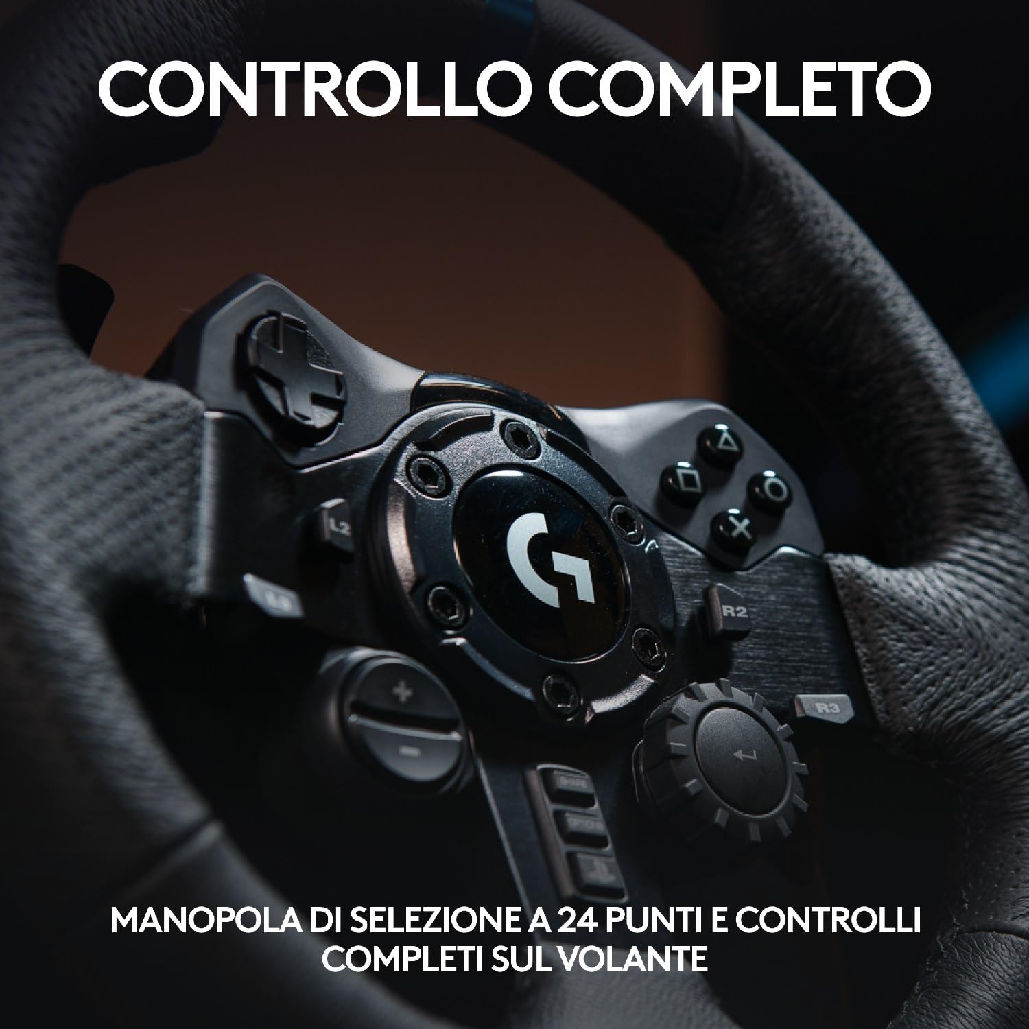 Logitech G923 USB Volante da Corsa e Pedali per PS5, PS4 e PC, UK Inglese Spina di Alimentazione Tipo G, Nero