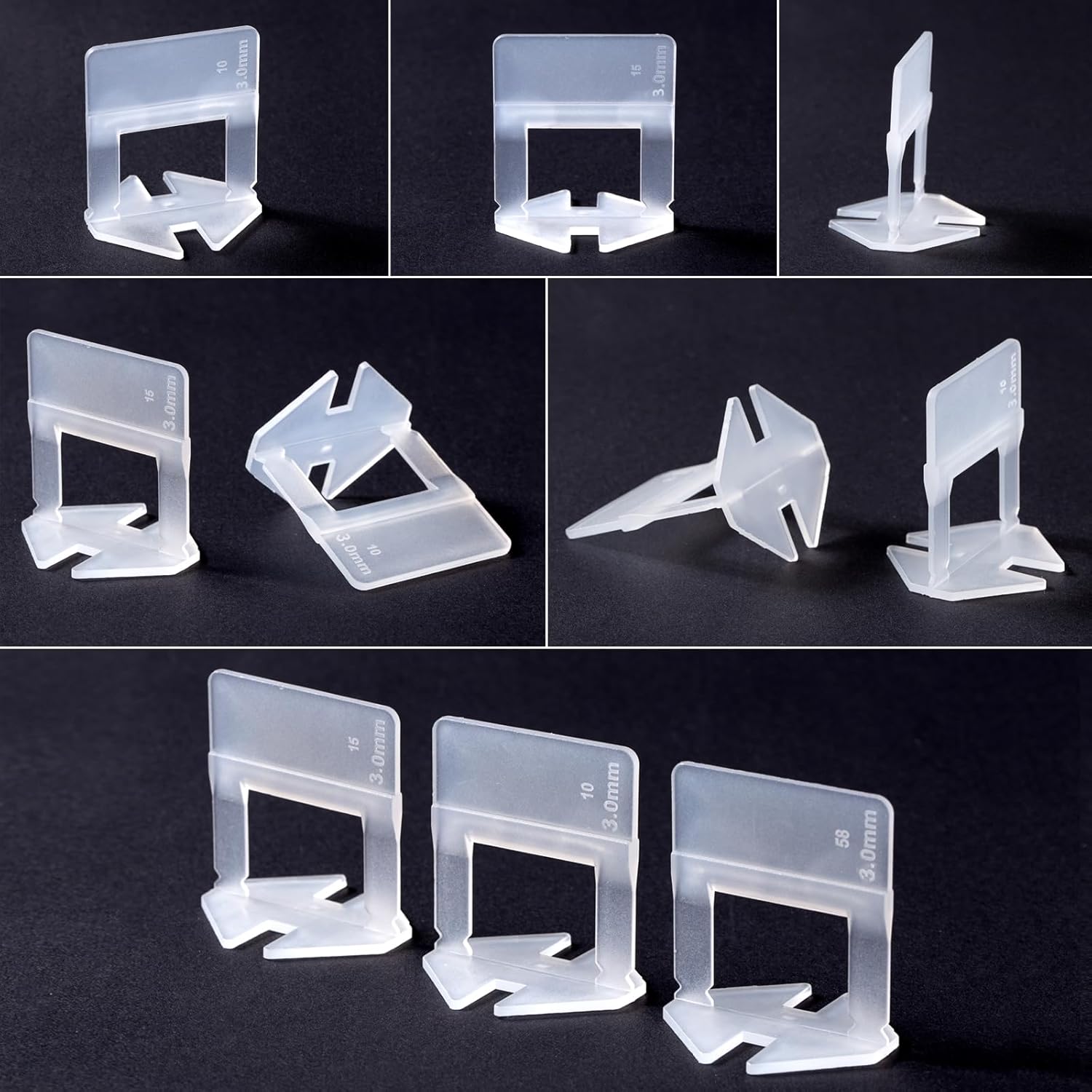 Tile Leveling System Clips Tiles Leveler Spacers Tile Clips 1/8 inch Tile Spacer 16 oz Rubber Mallet Hammer .Tile Tools Set for Professional Ceramic and Stone Installation