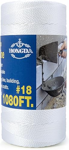Miniatura 27 de HONGDA Cuerda de Nylon Trenzado, #18 x 540 pies Cuerda de Línea de Albañil, Cordel de Nylon para Trabajos de Mampostería, Línea de Trote, Línea