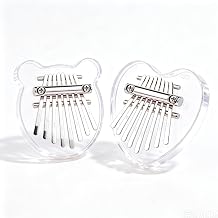 8 Key Mini Kalimba Thumb Piano with Lanyard for Loves Bear 2pc