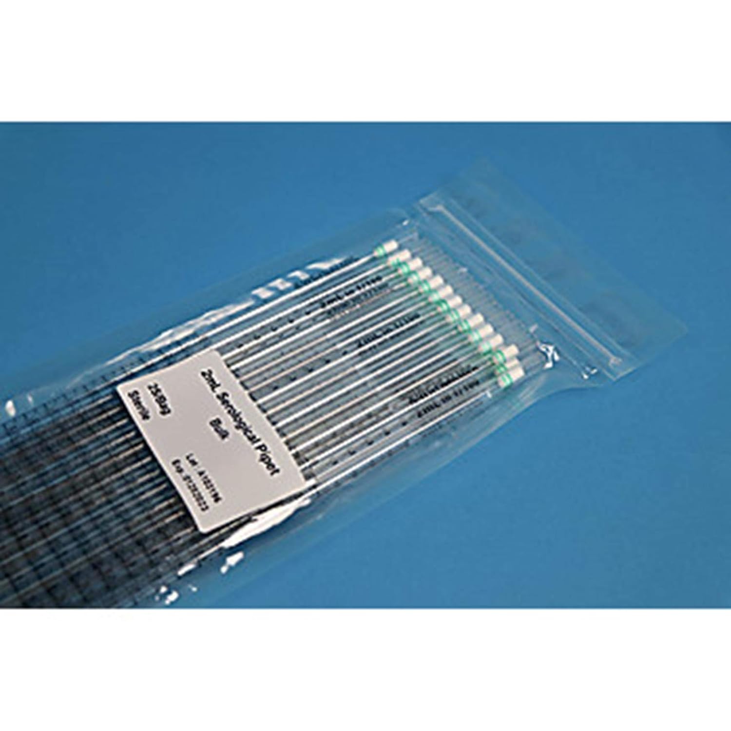 1163Y26 Serological Pipet, Bulk Packed, 1/100 Divisions, Green Band, Sterile, 2 ml Capacity (Pack of 500)