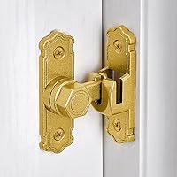 Vista 3 de Pestillos de puerta de granero dorados, cerradura de puerta de aleación de aluminio 90/180 grados, pestillo de puerta de ángulo recto, herrajes