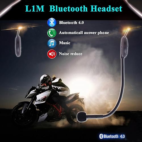 Miniatura 2 de QSPORTPEAK L1M Casco de motocicleta Bluetooth auricular auricular impermeable intercomunicador interfono micrófono incorporado, equipo de