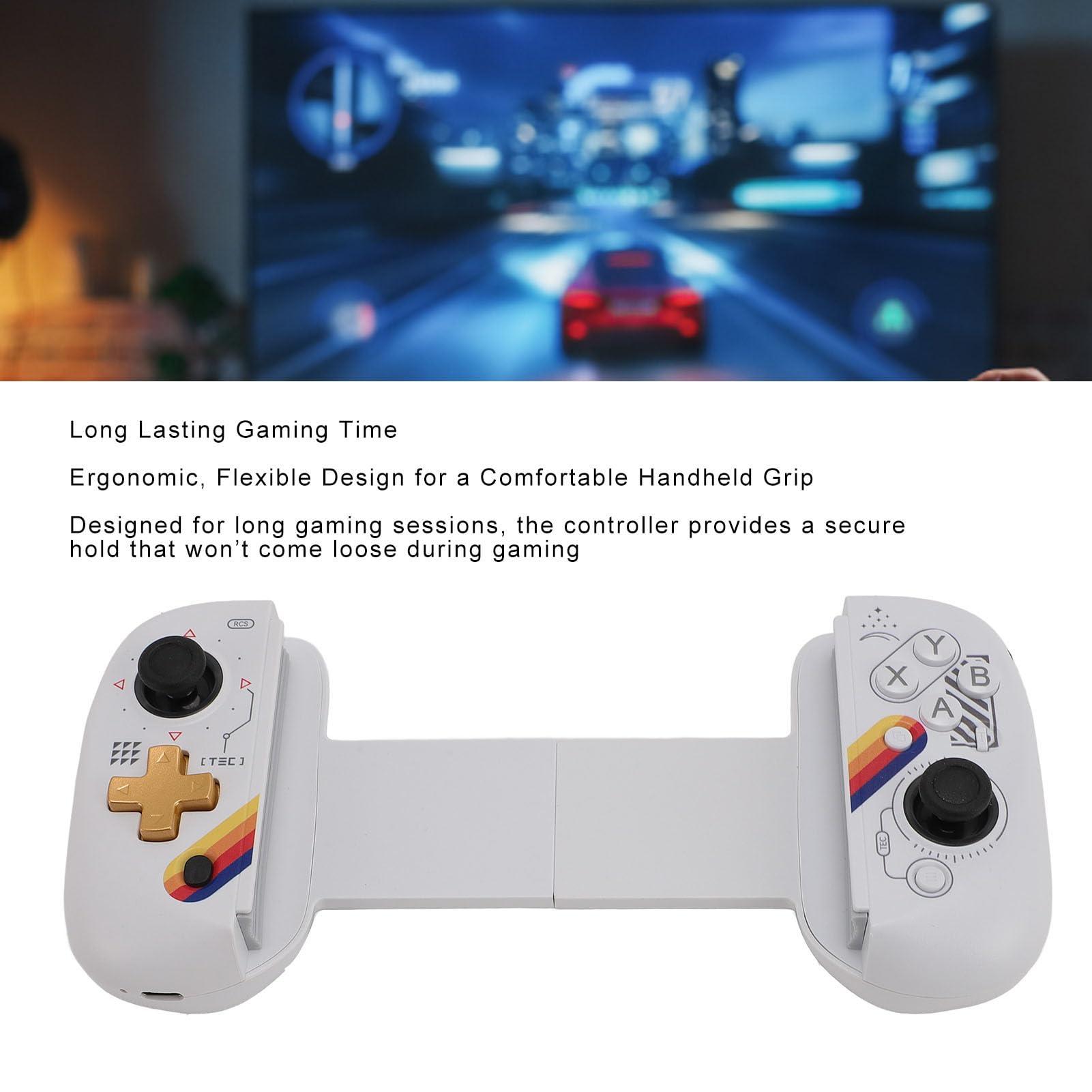 GOWENIC Controller di Gioco Mobile Senza Fili, Joystick Hall RGB con Vibrazione, Giroscopio a 6 Assi per Tablet IOS, Smartphone, PC, Design Antiscivolo, Alta Precisione