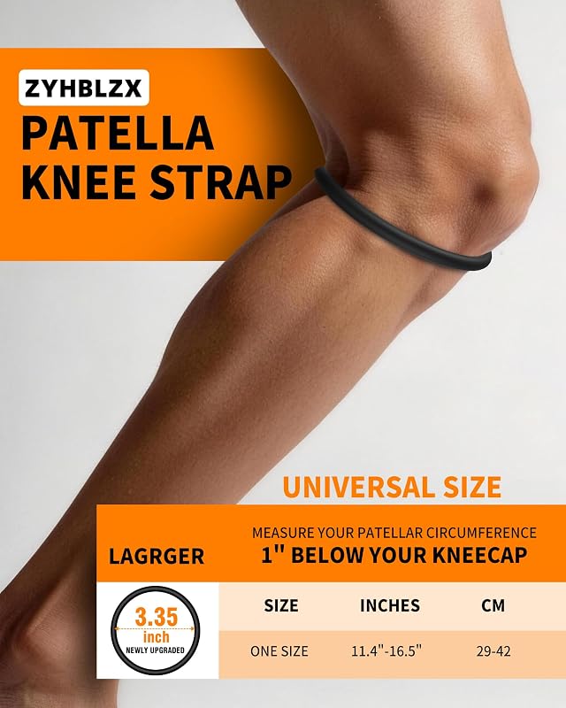 ZYHBLZX 4PC Patellar Tendon Support Strap,Patella Band – Adjustable Velcro closure