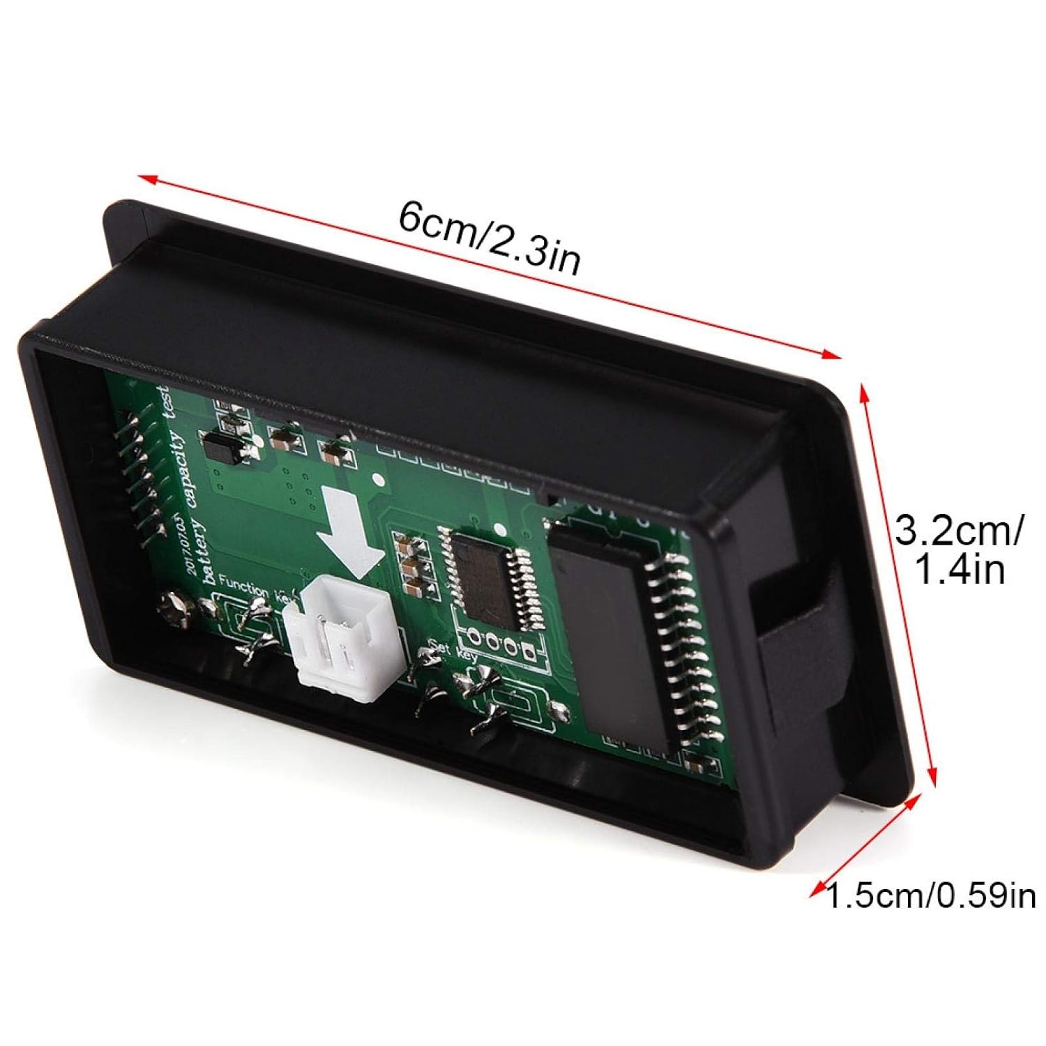 Battery Capacity Voltage Indicator, 12V 24V 36V 48V, LCD Display with Green Backlit, Monitor for Car Vehicle