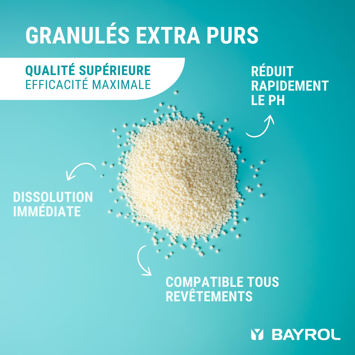 BAYROL e-pH-Minus 6 kg Réducteur de pH Rapide Granulés pH- pour Piscine et Spa Doseur Inclus