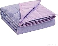 Vista 1 de Satwip Manta con Peso Refrescante de 15 libras, Manta de Cama de Jersey Moire Fresco, Tamaño Individual para Personas que Duermen con Calor