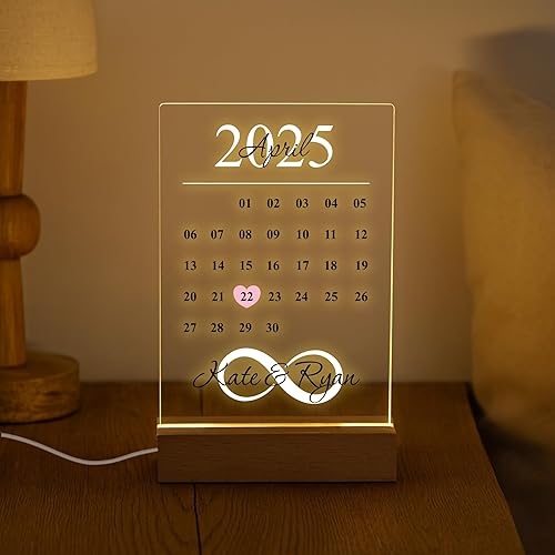 Miniatura 6 de Calendario personalizado con fecha y nombres, regalo para ella, regalo de aniversario para esposa, marido, parejas, regalos de regalo para esposa y