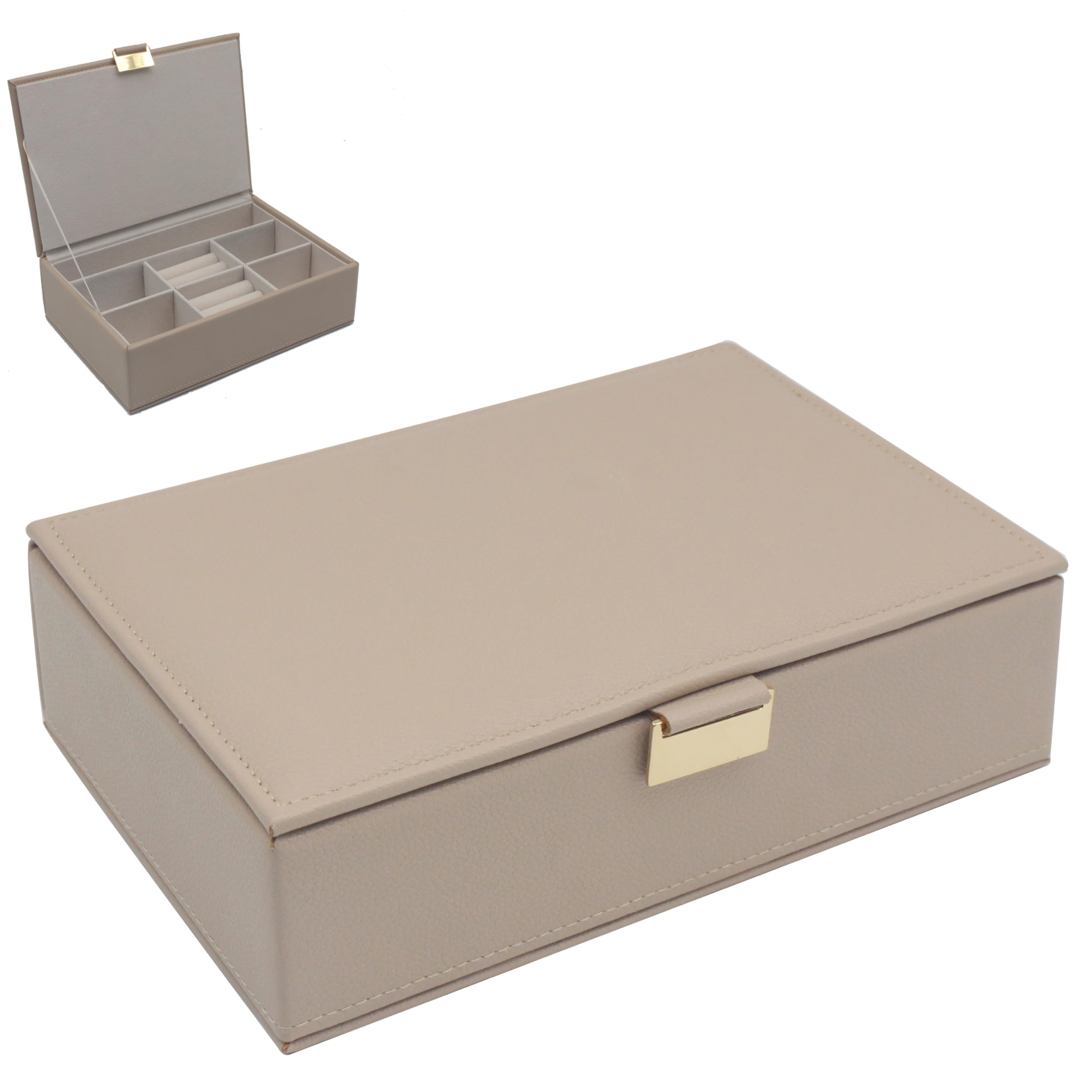 Boîte à bijoux cadeau idéale pour femme avec son écrin beige élégant