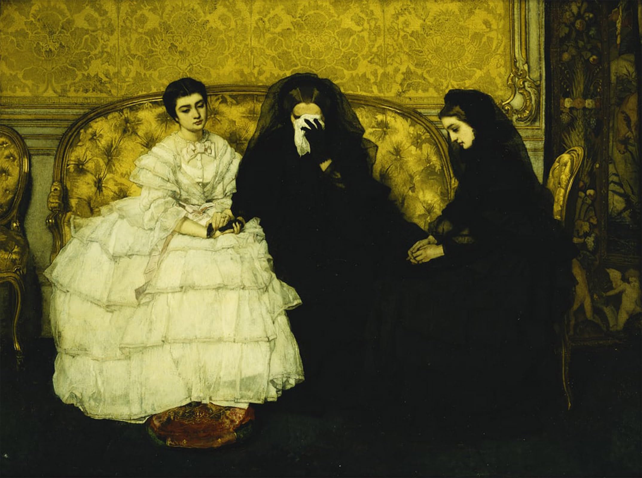 ARTXLXXBN Famous Painting Art Wall Decor Abstract Art Picture the Consolation by Alfred Emile Stevens Animal Pictures for Home Decor 60x90cm