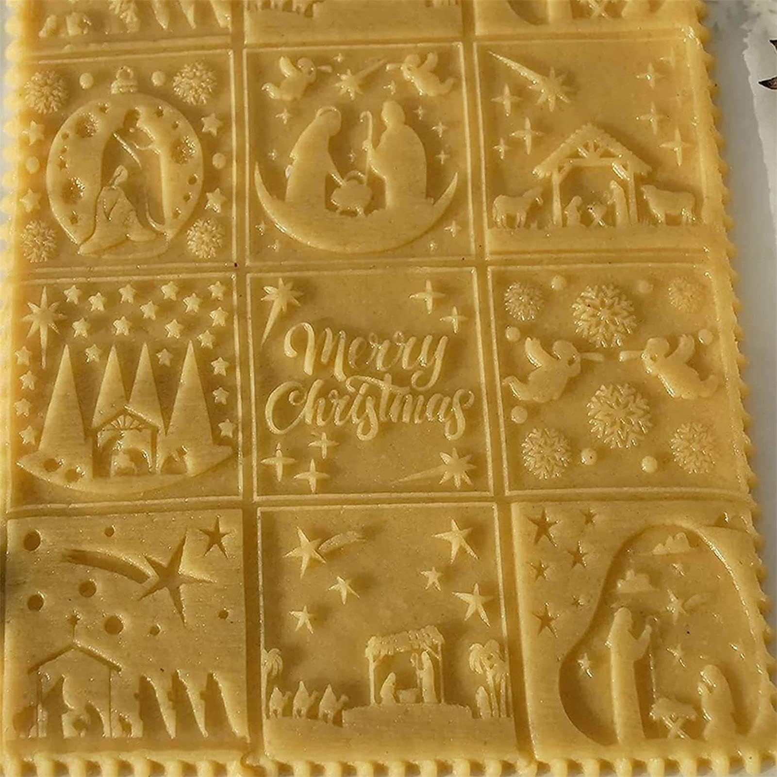 Nudelholz, Nudelholz, Weihnachts-Nudelholz mit Muster, Schneeflocke, Elch