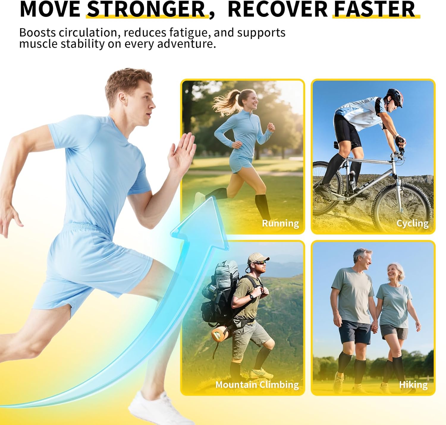 CAMBIVO 3-Pair Calf Compression Sleeves for Men & Women – Footless Socks for Shin Splints & Leg Pain Relief, 1 Pair Available - Image 4