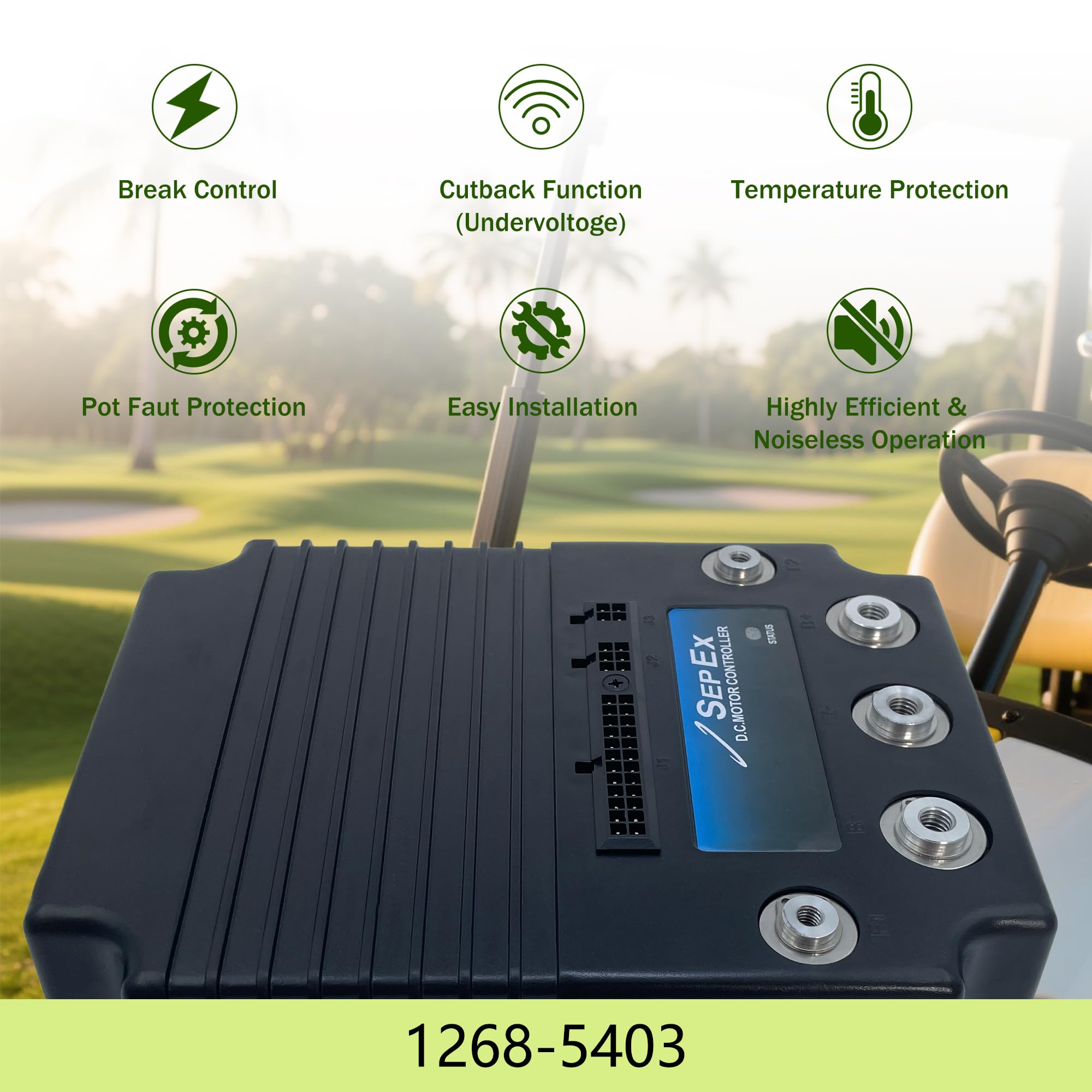 1268-5403 DC SepEx regulator prędkości silnika 36-48 V 400 A pasuje do sterownika silnika Curtis 1268 DC SepEx EZ-GO wózków golfowych samochodu klubowego