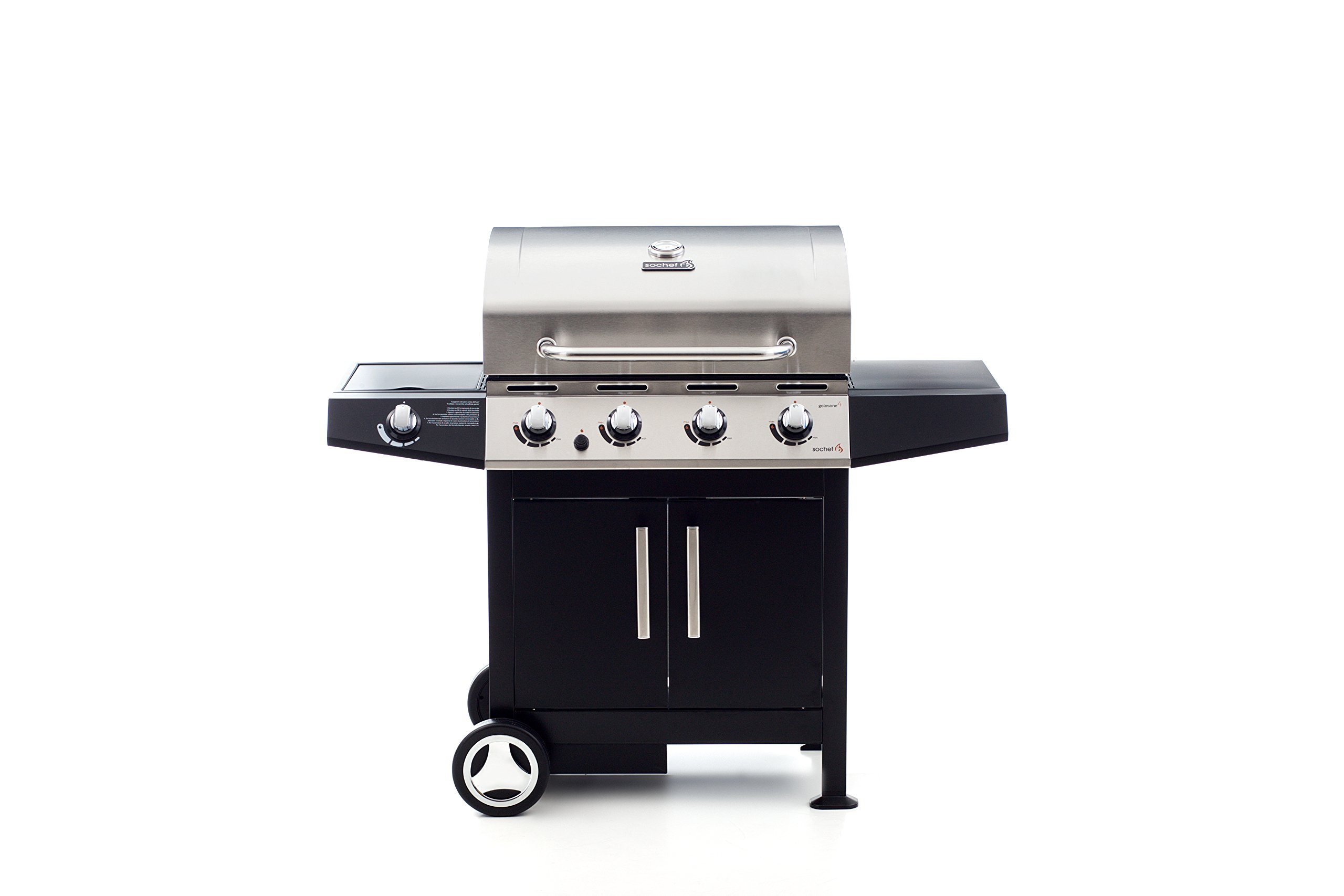 Sochef Golosone 4 Barbecue, Nero/Acciaio, 57x136x115 cm