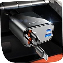 LISEN Retractable Car Charger Quick Charge 69W, Car Accessories Camper Van for iPhone 16 Pro MAX/e 15 Charger Cigarette Lighter USB C 12V for Samsung S25 Xiaomi Original Gifts Women Gadgets