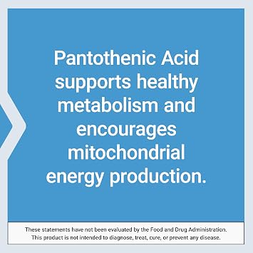 Life Extension Pantothenic Acid, 500 mg, Vitamin B5, Calcium, Support Healthy Metabolism, Mitochondrial Energy Production, Gluten-Free, Non-GMO, Vegetarian, 100 Capsules