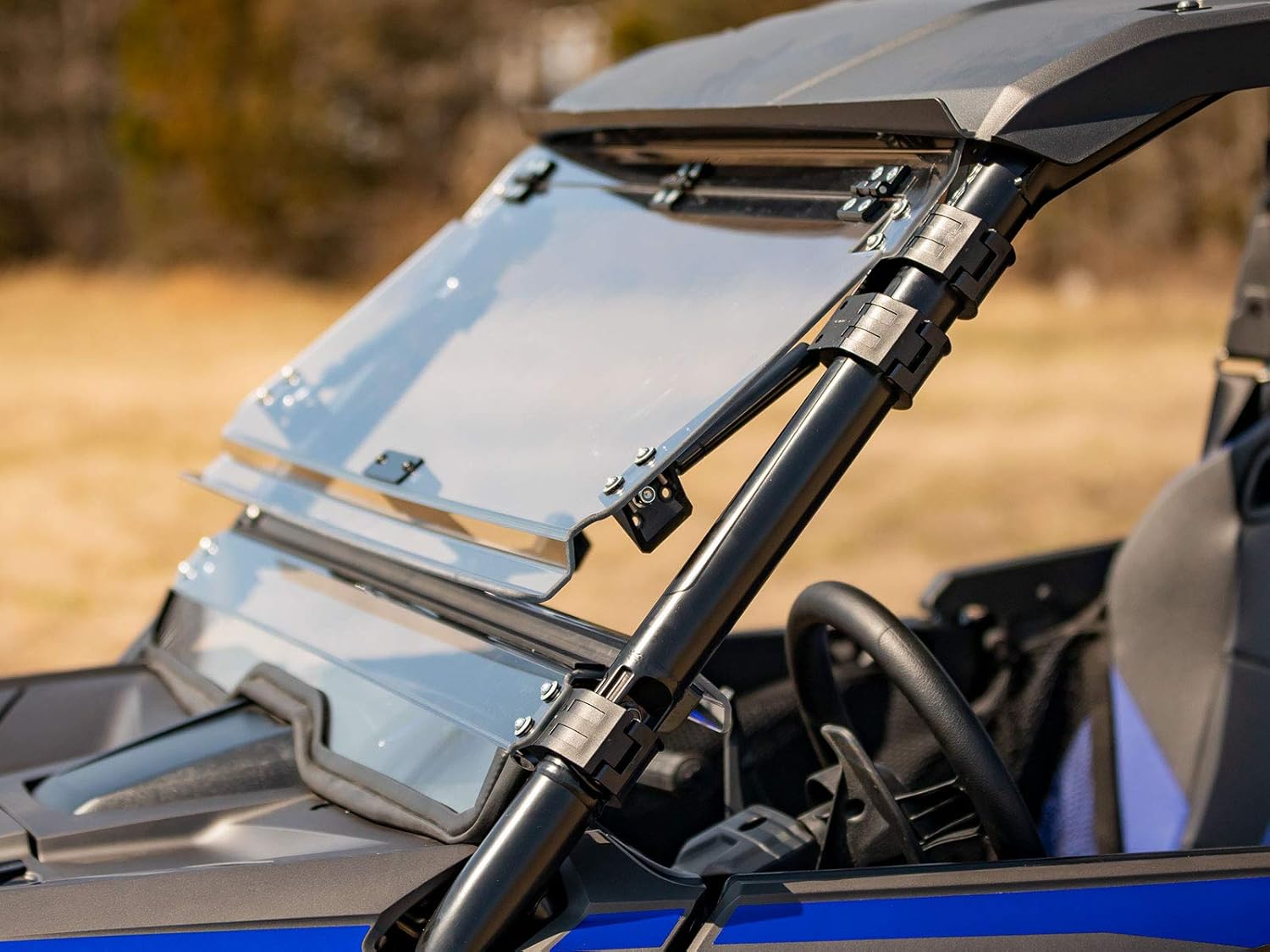 SuperATV Heavy Duty Scratch Resistant Flip Windshield For Honda Talon 1000 2019-2022, Made of 1/4" Polycarbonate 250x Stronger than Glass, Hard Coated For Extreme Durability, USA Made