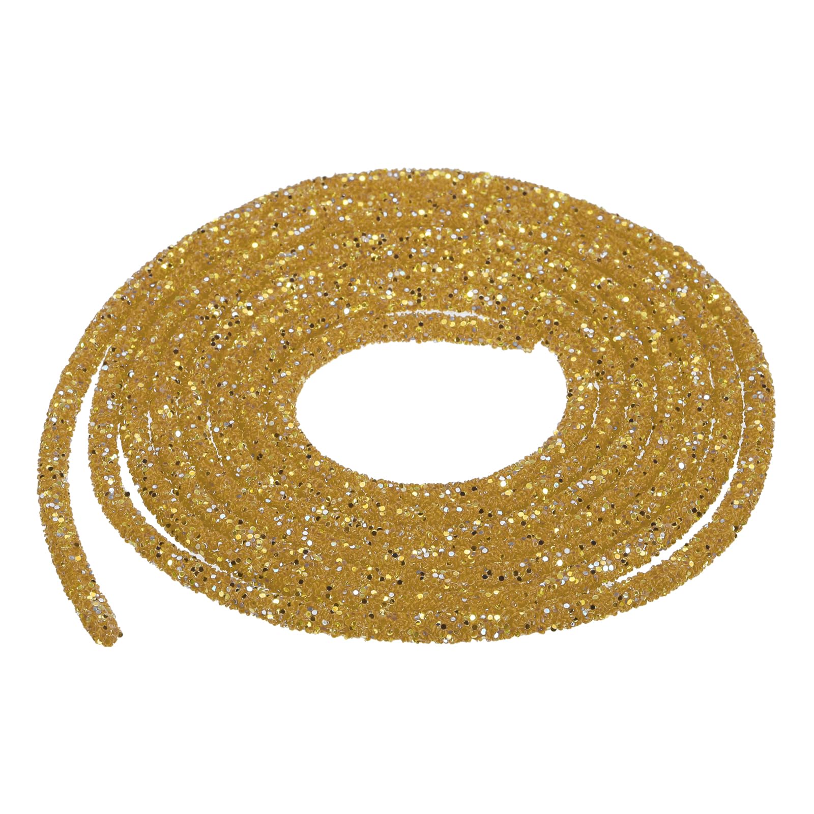sourcing map 5 Yard 6mm 0.24 inch Glitter Sequins Rope Sequins Rhinestone Tube Cord for DIY Wedding Dresses Costume Clothing Shoes Jewelry Accessory Clear White — view 63