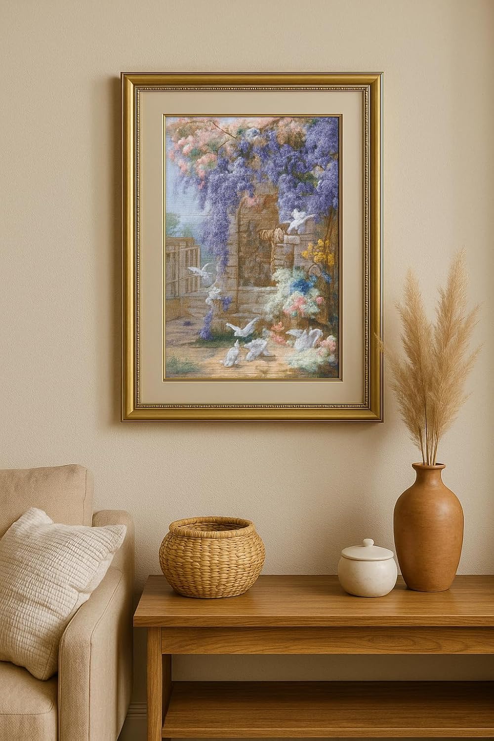RIOLIS - Spring After E. Bidou 2279, Floral Cross Stitch Kits 11¾"x19¾, Embroidery for Beginners & Advanced, Crossstitching Kits Adult, Counted Stitching Kit