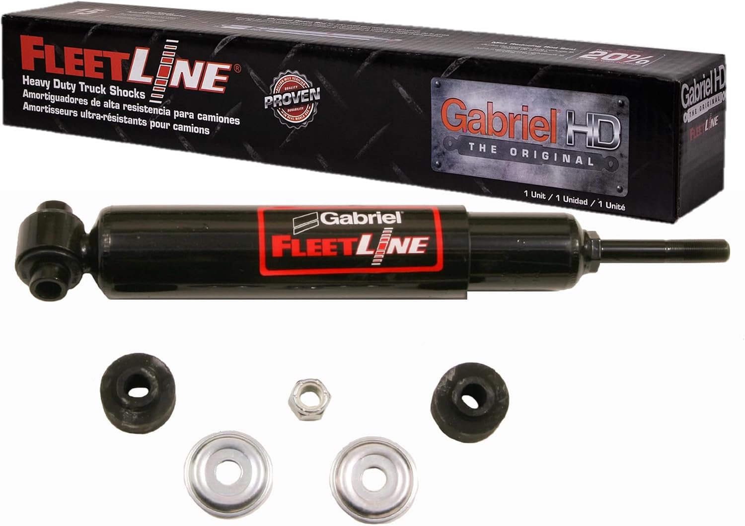 Gabriel 83143 Fleetline Heavy Duty Rear Shock Absorbers fits Autocar; Crane Carrier; Freightliner; International; Kenworth; Mack; Western Star; OEM# 60680-004, 60680-004L, 64178-001 60680004L (1 Pack)