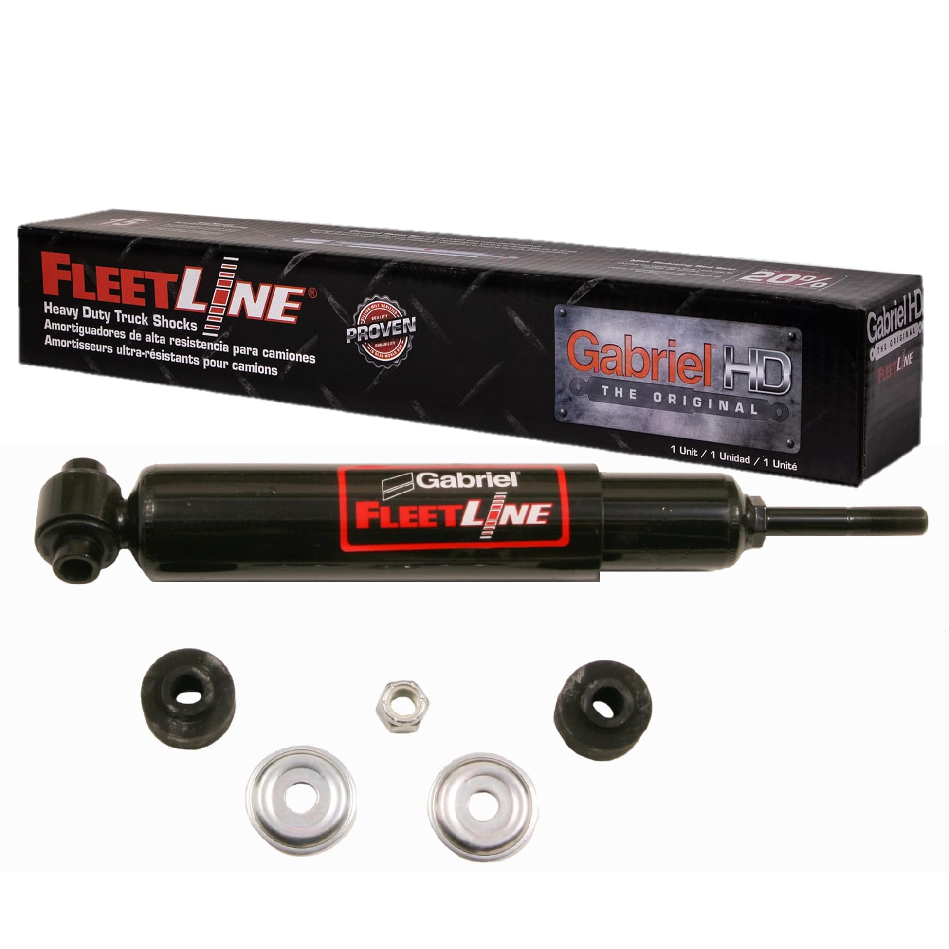 Gabriel 83143 FleetLine HD Truck Rear Shock Absorbers fits Autocar; Crane Carrier; Freightliner; International; Kenworth; Mack; Western Star; OEM# 60680-004, 60680-004L, 64178-001 60680004L