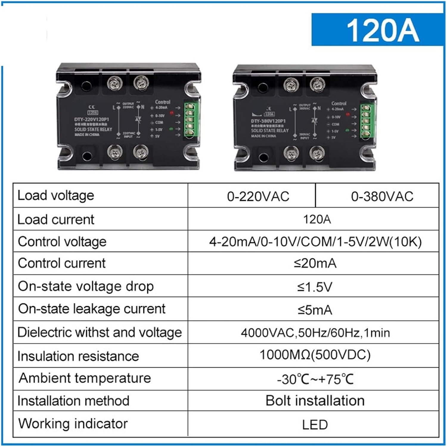 1pcs Voltage Regulator Relay 220V 380V Stabilizer Module Power Barrier Controller Enhanced Single Phase AC 10A-200A(100A)