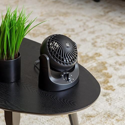 Miniatura 10 de IRIS USA WOOZOO Small Desk Fan, Air Circulator, 3 Speeds, 32ft Max Air Distance, 120° Adjustable Tilt, 27.5db Quiet Motor, Small Fan for Bedroom,