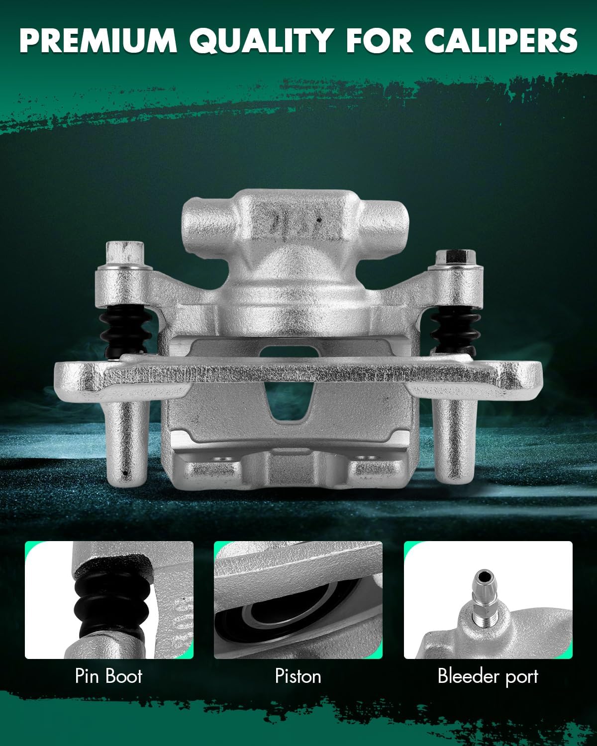 SCITOO 19B2933 Rear Left Disc Brake Caliper w/Bracket Fit For Mitsubishi For Endeavor 2004-2008 2010-2011, Single Piston