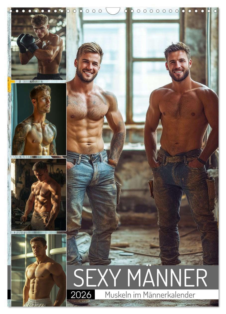 SEXY MEN - Muscles in the men's calendar UK-Version (Wall Calendar 2026 DIN A3 Portrait), CALVENDO 12 Month Wall Calendar