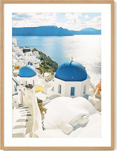 Miniatura 183 de Axeman Marco para póster de 18 x 24 pulgadas con paspartú para 16 x 20 pulgadas, marco de fotos de madera maciza de roble con vidrio templado, marco