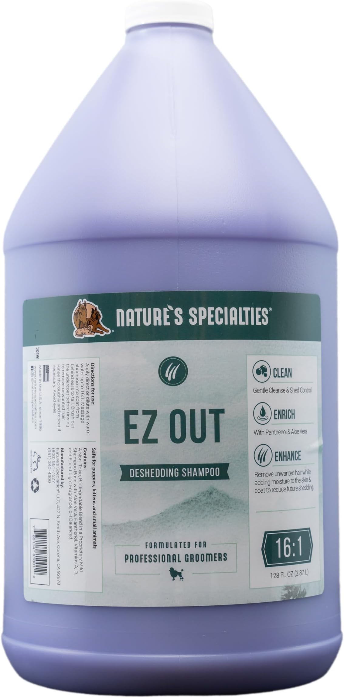 – EZ Out Deshedding Dog Shampoo - Conditioning & Deshedding Shampoo for Dogs - Promotes Healthy Skin and Coat - Reduces Shedding - Ideal for Short or Long Coats, 3.8 Litre