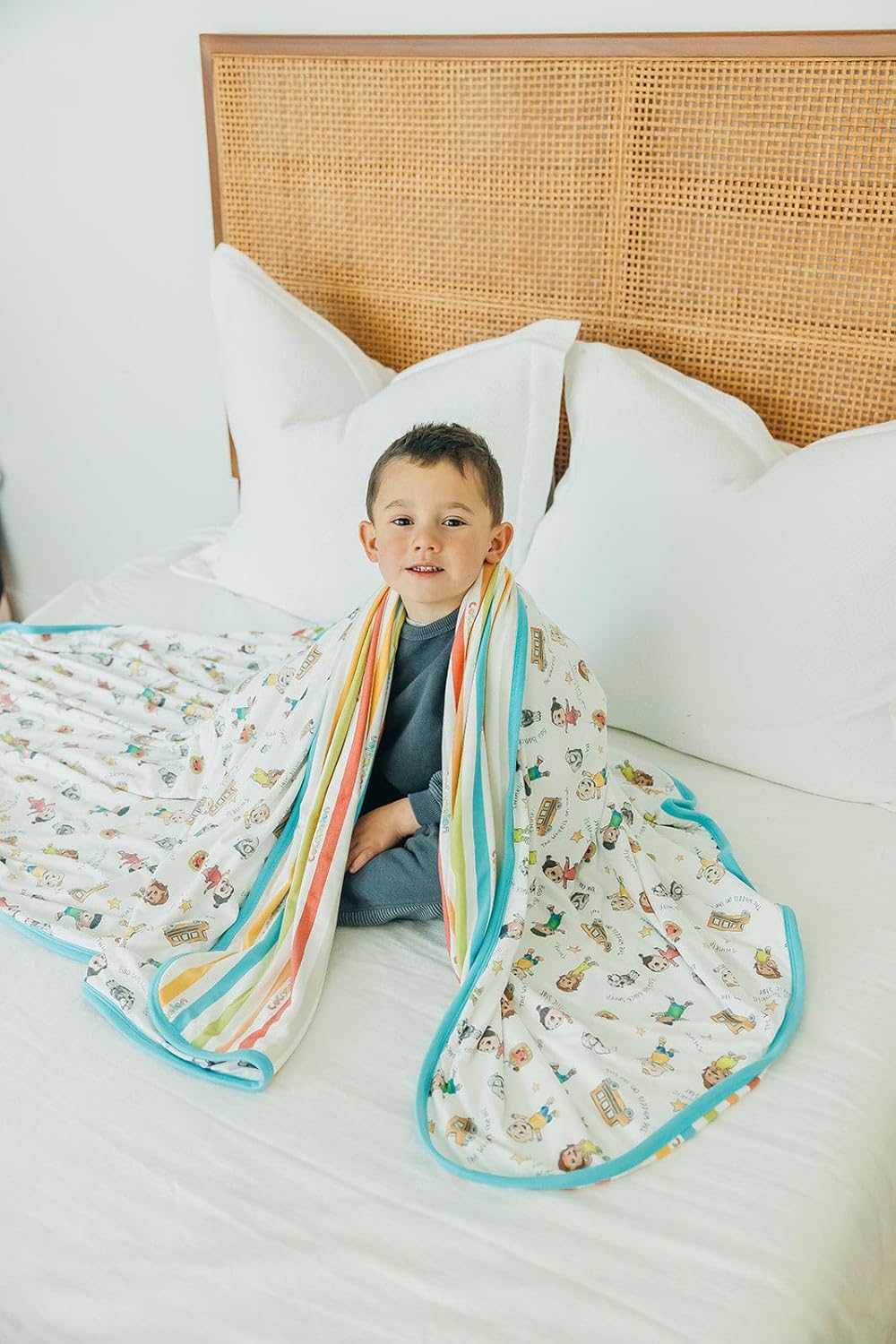 Copper Pearl Jumbo Premium Knit 3 Layer Stretchy Throw Blanket 'CoComelon Friends' - Image 7