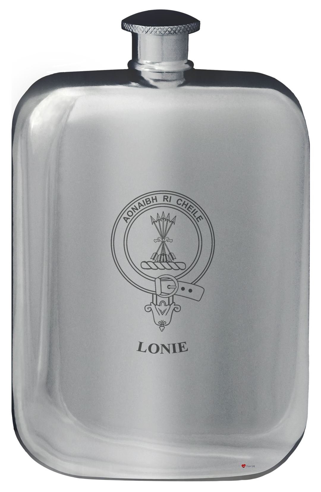 Flacon de poche de hanche en étain poli 6 oz Lonie hip flask arrondie