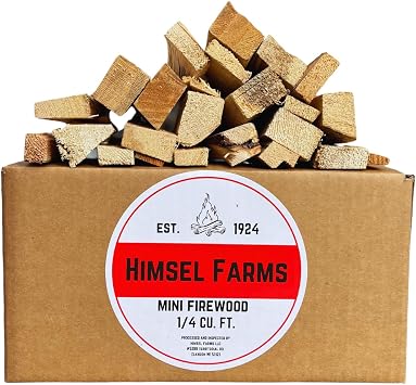 Premium Dry Pine Mini Firewood, 6lbs/Pack, All-Natural Wood, Easy Lighting, Long Burning, Great for Camping, Solo Stoves, Fireplaces, miniwood0001