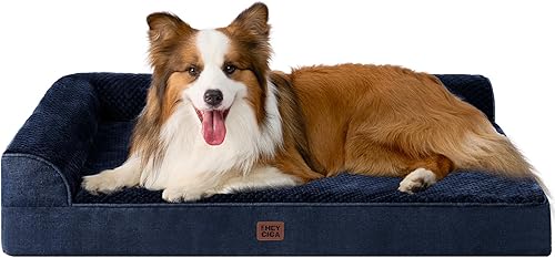 Miniatura 74 de EHEYCIGA Cama extra grande para perro torpedica, cama XL de espuma viscoelástica para perro con funda extraíble lavable, sofá impermeable para