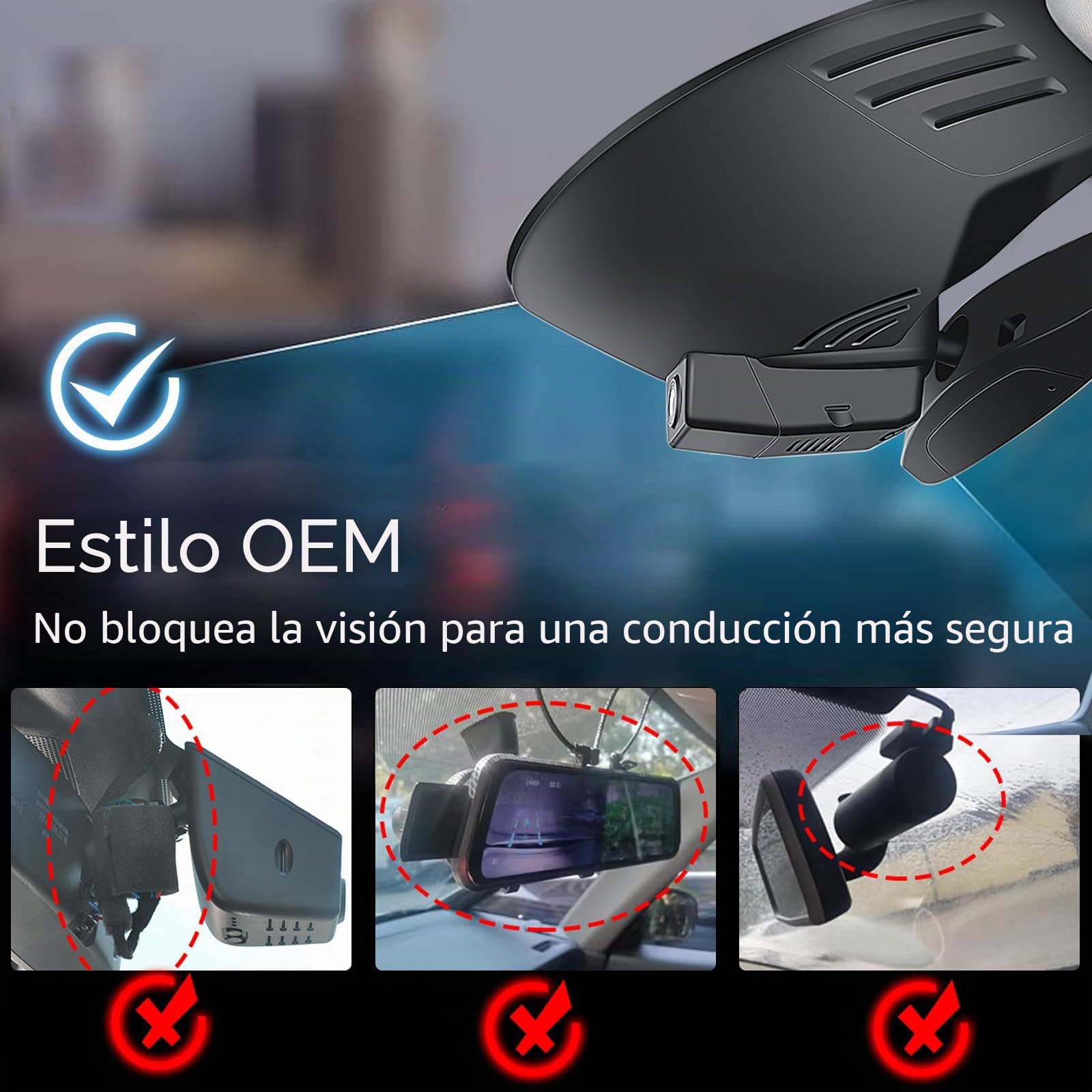 MANGOAL 4K Dashcam Coche, UHD 2160P Aspecto OEM Cámara Coche, Personalizada para Volvo XC60 2018 2019 2020 2021 (Modelo C), T5 T6, Grabación en Bucle, Sensor G, WiFi & App, Tarjeta de 64 GB