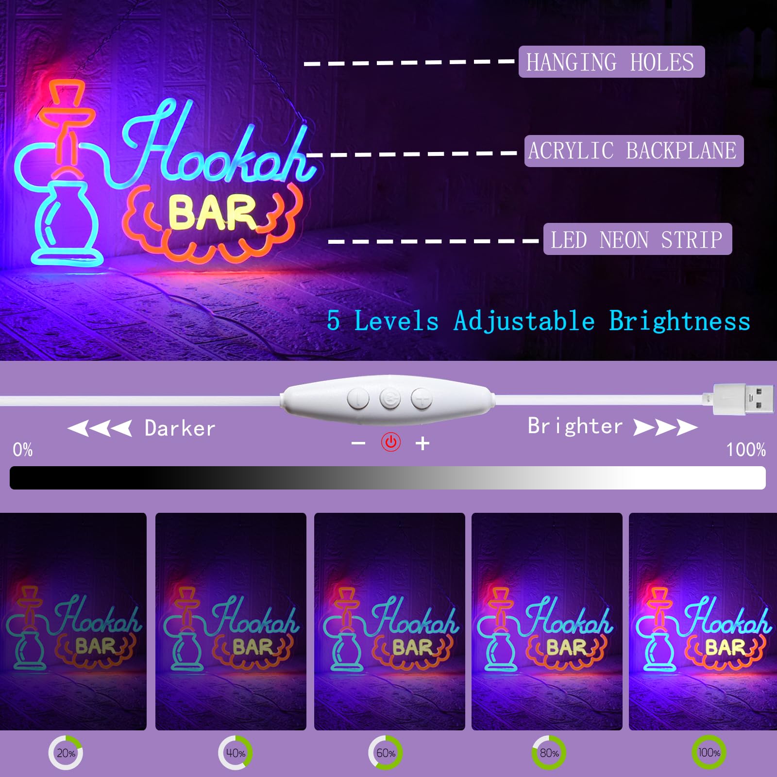 UExnkj-Y Bar Sign Light Neon Bar Beer Neon Signs LED Neon Sign for Beer Bar Cafe Club Shop Home Pub Man Cellar Party Business Decorations - Image 4