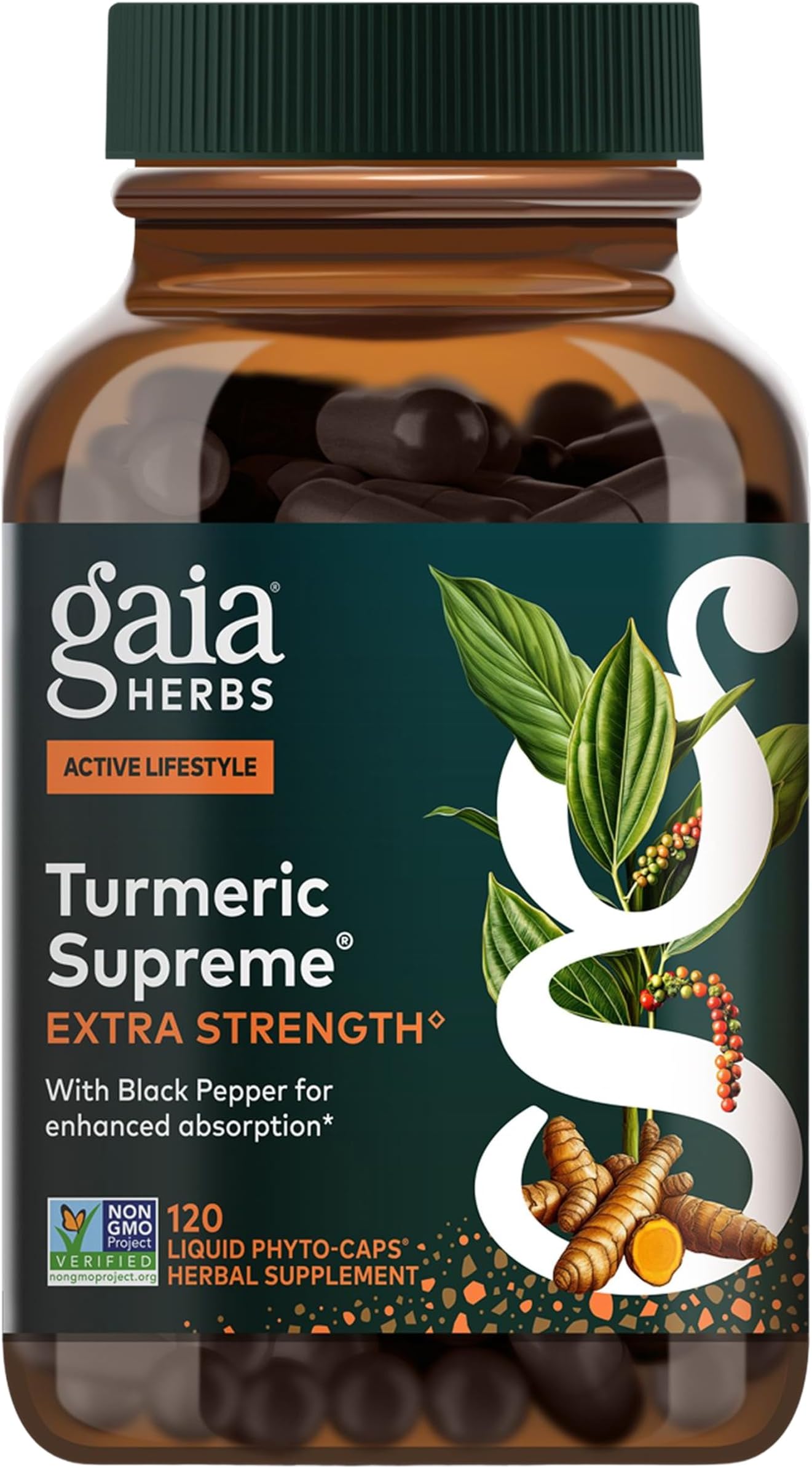 Gaia Herbs Turmeric Supreme Extra Strength, 120 Vegan Capsules