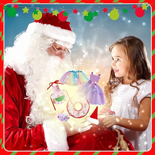 Miniatura 74 de Kacctyen 12 piezas de accesorios de Navidad incluyen muñeca de Navidad, saco de dormir, suéter, delantal, sombrero de chef, bufanda, orejeras