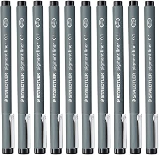 Staedtler 0.1 Mm Pigment Liner Fineliner Sketching Drawing Drafting Pens Pack Of 10